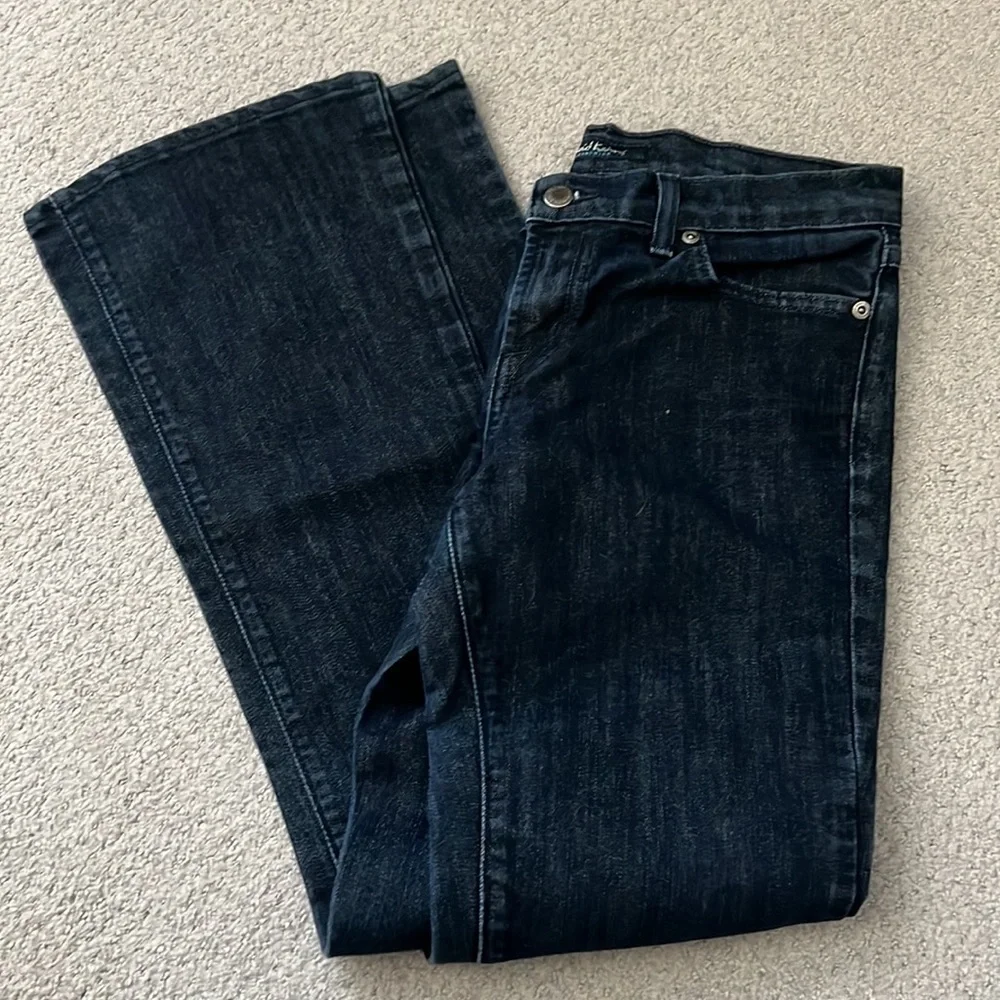 David Khan dark wash flare five pocket jeans Sz 27‎